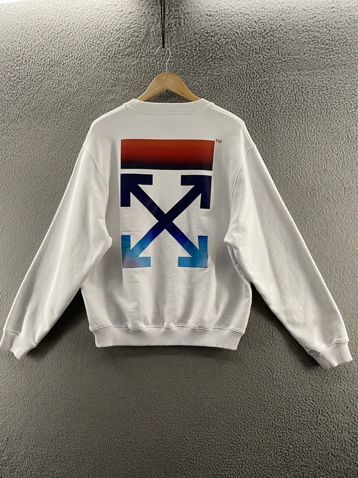 Off-White Sweatshirt Womens Large White Crewneck "Seasonal" 2013 Arrow Graphic - Image 1 of 4