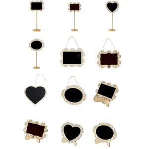 20 Pcs Writeable Blackboards Small Chalkboard Hanging Chalkboards with Stand - Picture 1 of 20