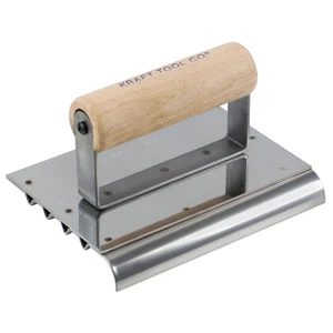 Kraft Tool CF112 6" x 4-1/2" 1/2"R Safety Step Edger/Groover with Wood Handle - Picture 1 of 1