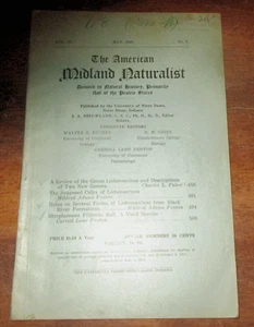 GEOLOGY PALEONTOLOGY FOSSIL CRINOIDS (3) REPORTS 1929 AMER. MIDLAND NATURALIST - Picture 1 of 5