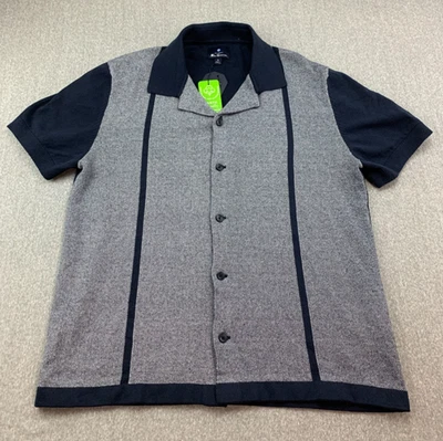 Camisa Suéter Ben Sherman Manga Corta Tejida con Botones Para Hombres S Azul Gris Golf Foto 1 de 4