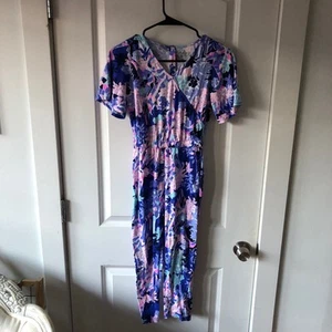 Lilly Pulitzer Mini Maliah Floral-Print Jumpsuit size L 8-10 - Picture 1 of 18