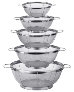 5 Pack 18/8 Stainless Steel Colander Sieves, Multi Size Mesh Strainer Net Bas... - Picture 1 of 7