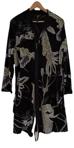 TS TAKING SHAPE Full Zip Abstract Print Cardi Black Grey Green Size S (16-18) - Picture 1 of 5