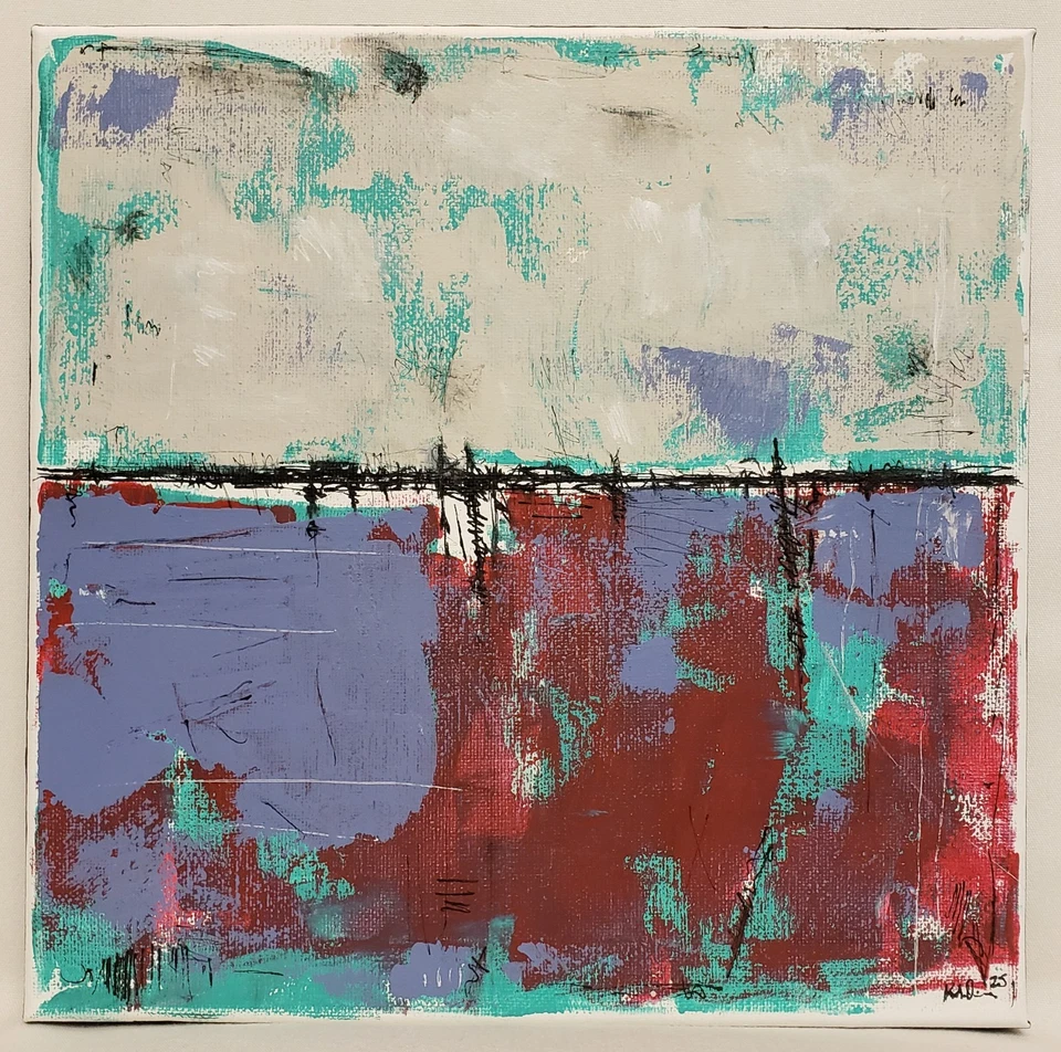 Nº658 Original Abstracto Moderno Minimal Texturizado Pintura Por K.A.Davis  Foto 1 de 4