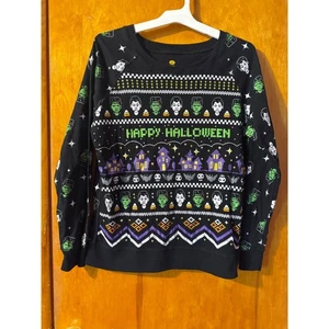 Sudadera Gráfica Halloween XXL Negra Monstruos Casas Embrujadas Espeluznante - Imagen 1 de 6