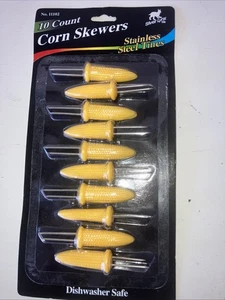 Jumbo gelbe Maishalter 8 Stück gelb Edelstahl neu versiegelt in Verpackung - Bild 1 von 2