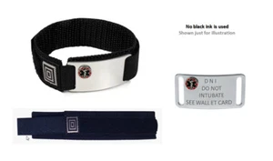 DNI or DO NOT INTUBATE Medical Alert ID Bracelet with Raised emblem. - Picture 1 of 6