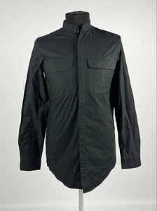 DAMIR DOMA SILENT Black Avant Garde Band Collar Button Long Sleeve Shirt Size M - Picture 1 of 11