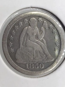 1850-P Seating Liberty Silber Dim erscheint feine Qualität selbst - Bild 1 von 10