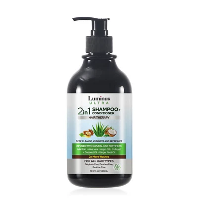 2 in 1 Organic Shampoo and Conditioner for All Hair Type Sulphate & Paraben Free - Image 1 of 4