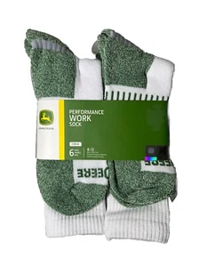 John Deere Performance Crew Work Sox (6Pairs) Size 8-12 - Picture 1 of 1
