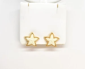 7/8" Gold Plated Starfish Pave Faux White Pearl Clip Earrings Avon Marine Sea - Picture 1 of 3