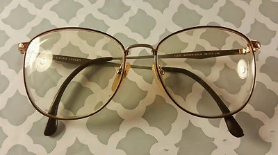Monturas de gafas vintage Laura Ashley marrón/dorado Isabelle, 56-17-140 Foto 1 de 4