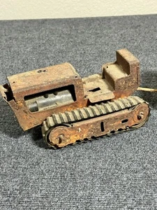 Vintage Tonka Bull Dozer 1960's Metal Toy Pressed Steel Tractor & Trailler - Picture 1 of 8