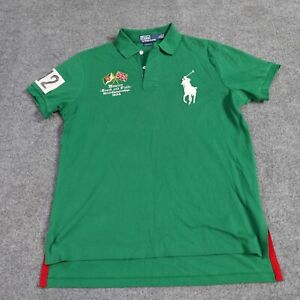 Polo Ralph Lauren Mexico Polo Shirt Large Green Double Sided Large Pony