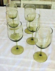 WINE GLASSES--EMERALD GREEN- SET OF 6 - Picture 1 of 8
