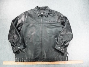 Yamaha Star Motorcycles Leather Jacket Mens Large Black Long Sleeve Biker Rider - Picture 1 of 16