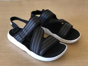 Adidas Womens Size 7 Black/Gray Striped Adjustable Strap Sport Slingback Sandals - Picture 1 of 12