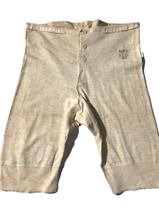 Vtg new 40s Australian 1943 Men Creme Cotton Wool Thermal Shorts Underwear sz 32