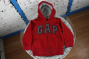 Gap Boys Kids Hoodie Full Zip Gap Logo Front Red Size 4 Years - Picture 1 of 5