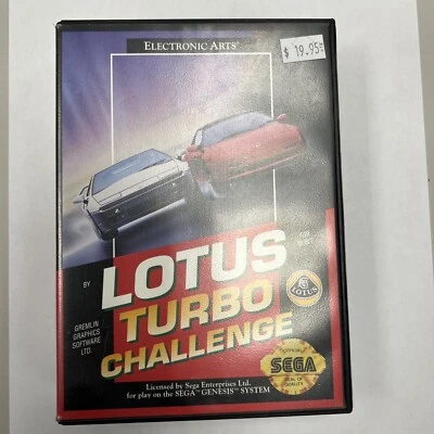 Lotus Turbo Challenge (Sega Genesis, 1992) Case, Manual & Game Very Good Shape! - Image 1 of 3