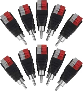 MATTOX Speaker Wire Cable to Audio Male RCA Connector Adapter Jack Plug10Pcs/Set - Picture 1 of 12