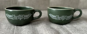 SET of 2 Green Cups Mugs - Juntos Es Mejor (SIETE) Poco X Clay - Picture 1 of 5