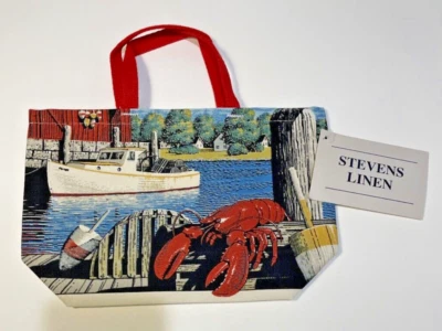 Nautical Lobster Restaurant  Canvas Hand Bag Stevens Linen - Image 1 of 4