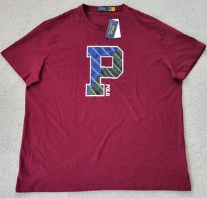 Polo Ralph Lauren Mens Varsity Big "P" Red T-Shirt Short Sleeve Tee XXL/ 2XL - Picture 1 of 7