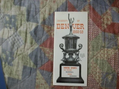 1958-59 DENVER HOCKEY MEDIA GUIDE Yearbook BASKETBALL 1957-58 SWIMMING 1959 AD - Image 1 of 4