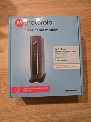 Motorola 16x4 Cable Modem Model MB7420 686 Mbps DOCSIS 3.0 - Image 1 of 4