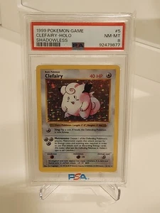 Pokemon Tcg Shadowless CLEFAIRY Holo Rare #5 1999 Base Set PSA 8 Low Pop - Picture 1 of 2