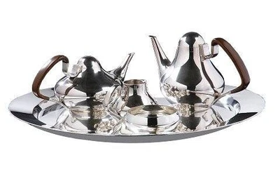 Georg Jensen Juego de Té y Café Henning Koppel Plata de Ley con Bandeja Nº 1017 Foto 1 de 4