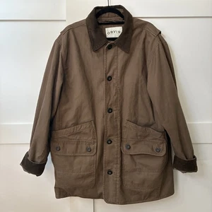 Orvis Men's Large Brown Cotton Canvas Coat - Picture 1 of 10