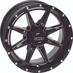 Quadboss Slicer 14x7 4/110 5+2 Black Wheel Honda Yamaha Suzuki  608520 QBS608520 - Picture 1 of 1