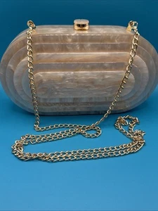 Elegant Ladies Acrylic Evening Bag Wedding Clutch Bridal Purse Marble Bag - Picture 1 of 6