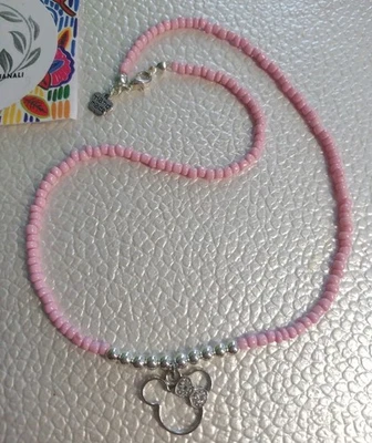 Collana di perline rosa con ciondolo Minnie Walt Disney 💙 LuaCreazioni 💙 - Immagine 1 di 4