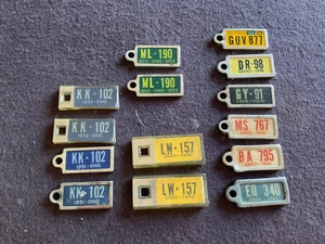 1940's/1950's DAV Miniature "Ohio" License Plate Key Chain Fobs - 14 Total - Picture 1 of 12