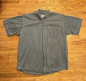 VTG Fieldmaster Grey Button Up Shirt Short Sleeve Men’s XL 100% Cotton Tee - Picture 1 of 7