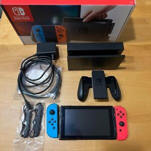 Nintendo HAC-001 Switch Gaming Console with Neon Blue and Neon Red Joy-Con