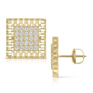 Ohrstecker 10 Karat Gold Roy Rolex Square CZ - Bild 1 von 4