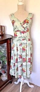 Lazybones Dress - Vintage 50's Style - Retro Floral Print - Size XL (16) - Picture 1 of 11