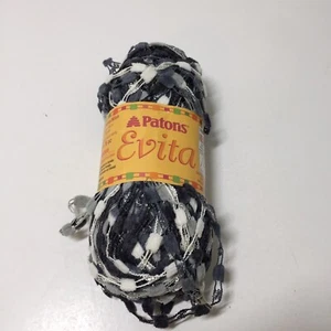 1 madeja Evita hilo patones 1,75 oz Andes negro blanco voluminoso nailon - Imagen 1 de 6