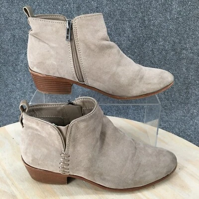 Sam And Libby Botas Mujer 7 Informales Botín al Tobillo Gris Imitación Gamuza Cremallera Lateral Tacones Foto 1 de 4