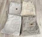 Lot Of 4 Carhartt Men's Rugged Flex Relaxed Fit Work Cargo, Grey Pants 40x32