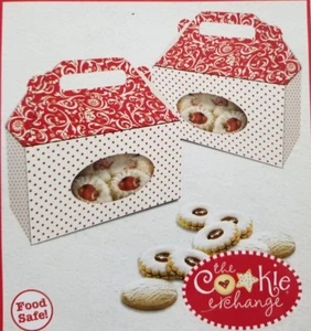 The Cookie Exchange Keksdosen rot & weiß rechteckiger Griff klares Fenster - Bild 1 von 3