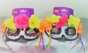 Day of the Dead Sugar Skull Masquerade Mask Your Choice of Color Adult Size - Picture 1 of 5