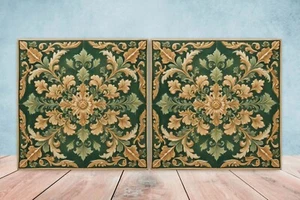 Viktorianische Keramik Wandfliesen - 2er Set Küchenrückwand Bad Keramikfliese - Bild 1 von 3