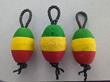 Set of 3 Hand Painted Maine Rasta Buoy w/ Rope Lobster Trap Pot Float Marley Jah